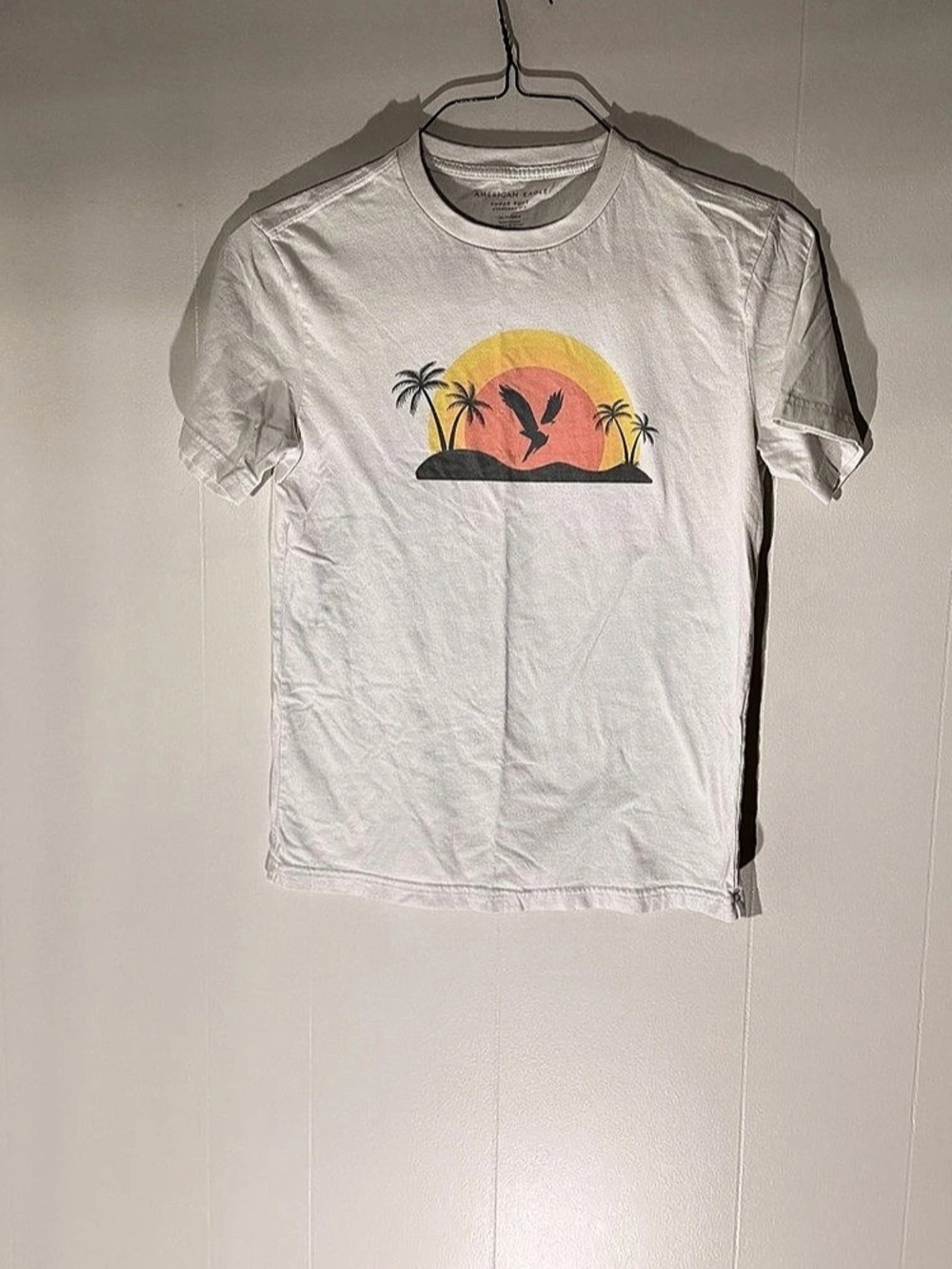 American Eagle Super Soft Standard Fit Graphic T-Shirt White